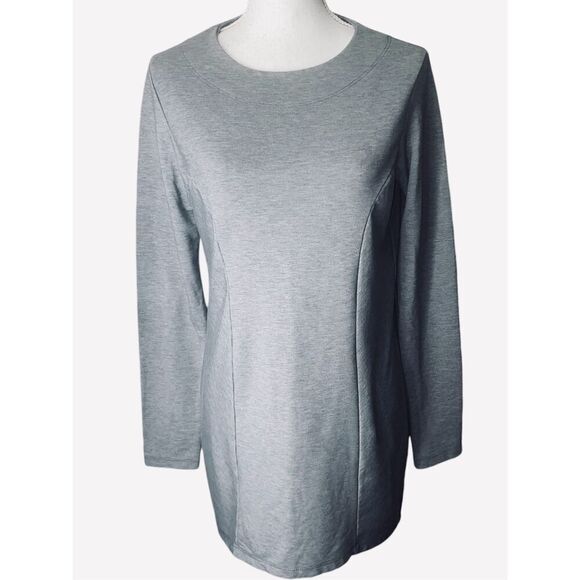 Fig Tops - Fig Womens Gray Canada Long Sleeve Tunic Top Size Small Petite